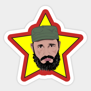 Fidel Castro Against Yellow Star Sticker